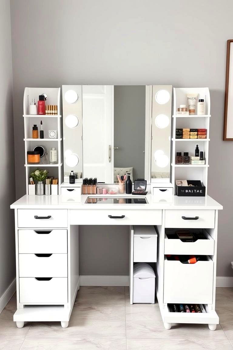 Convertible Vanity with Dual Functions - 24 Bedroom Vanity Ideas