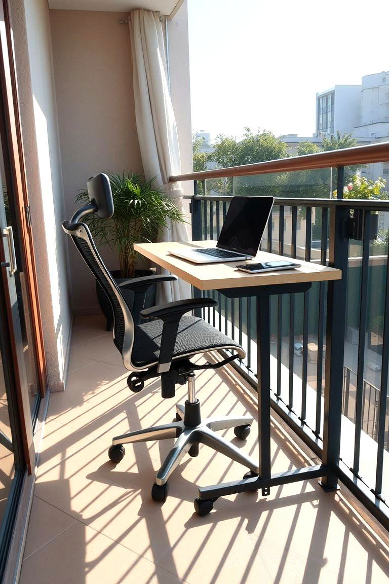 Convertible Workspace Balcony - 24 Penthouse Balcony Ideas