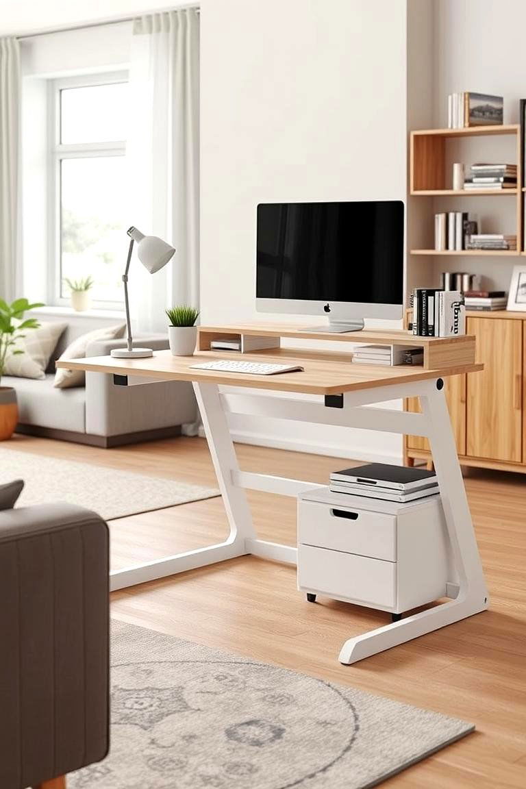 Convertible Workspace and Entertainment Center - 24 Desk in Living Room Ideas
