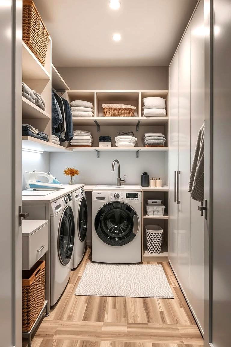 Convertible Workspace for Laundry and More - 24 Laundry Closet Ideas