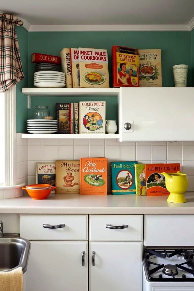 Cookbook Collection Display - 24 Retro Kitchen Ideas