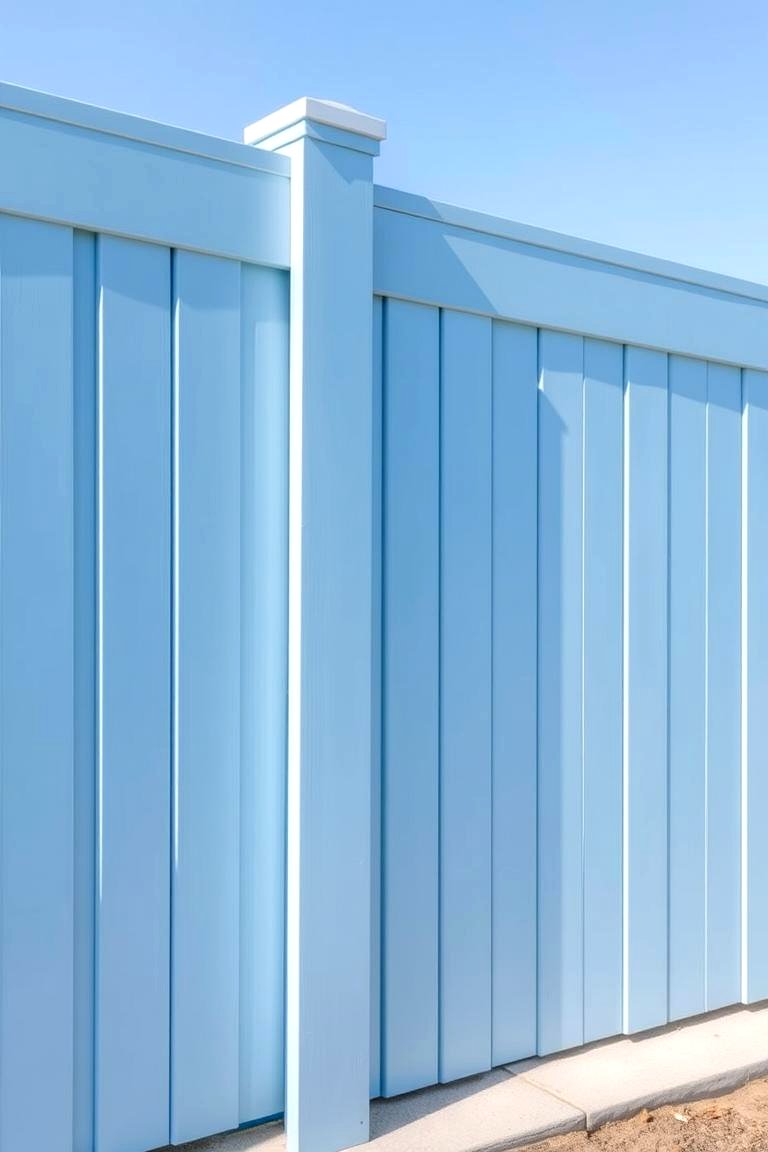 Cool Blue Vinyl Fence - 24 Vinyl Fence Colors