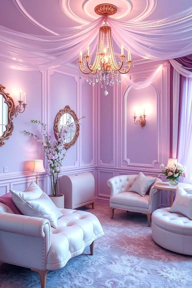 Cool Calm Lavender and Silver - 24 Bedroom Painting Ideas With Two Colors