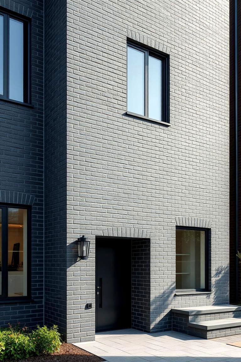Cool Slate Gray Finishes - 24 Exterior Brick Paint Color Ideas