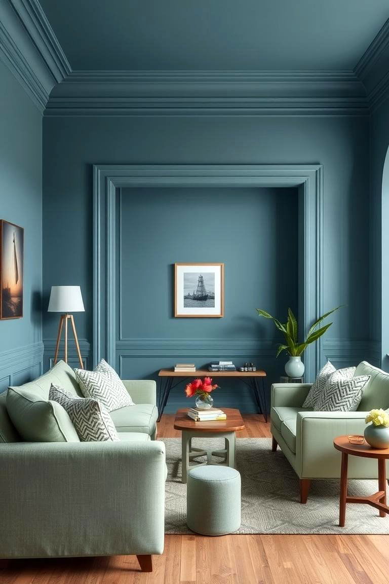 Cool Sophistication Denim Blue and Sea Green - 24 Blue and Green Color Combos for Decorating