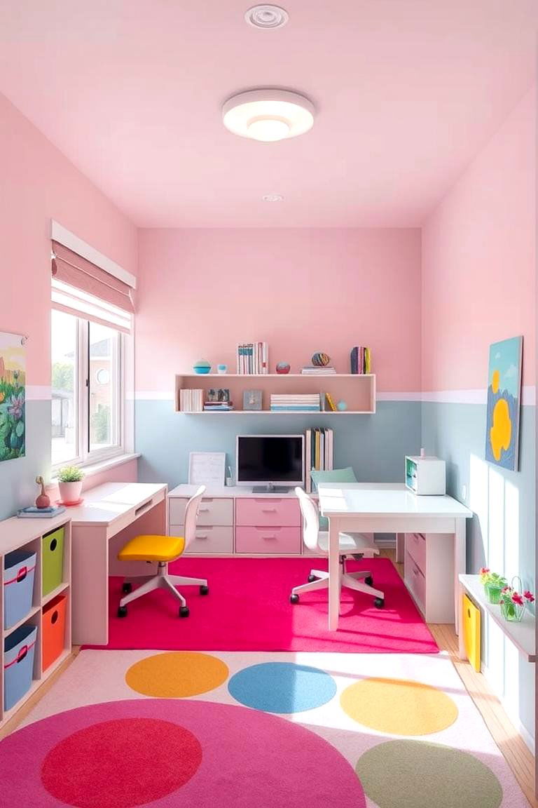 Coordinated Color Zones - 24 Boy and Girl Shared Small Room Ideas