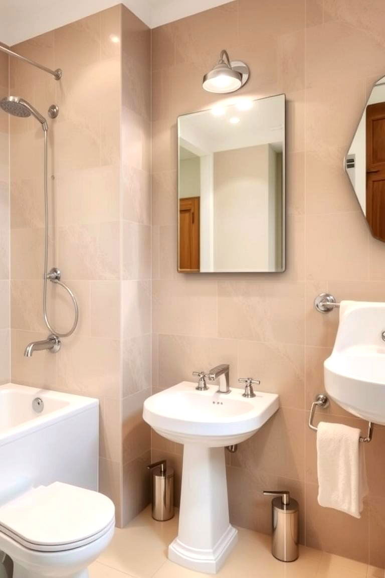 Coordinated Fixtures and Fittings - 24 Beige and White Bathroom Ideas