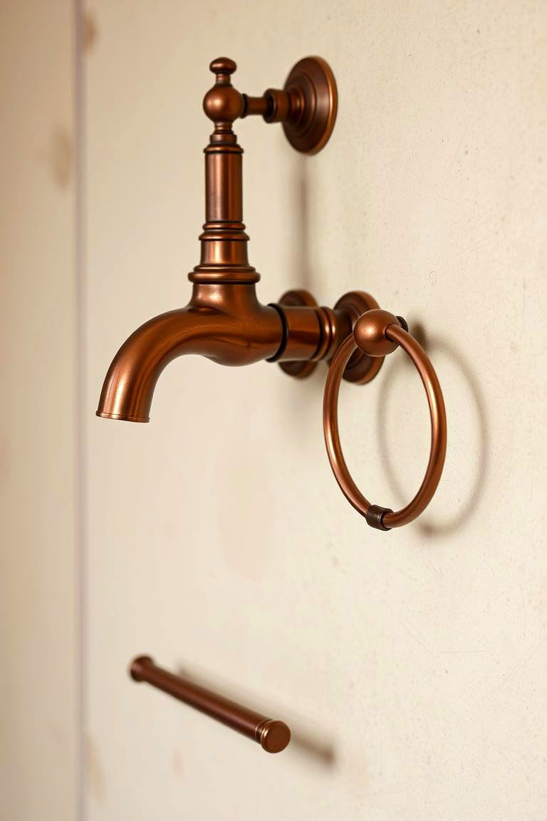 Copper Accents - 24 Rustic Bathroom Ideas