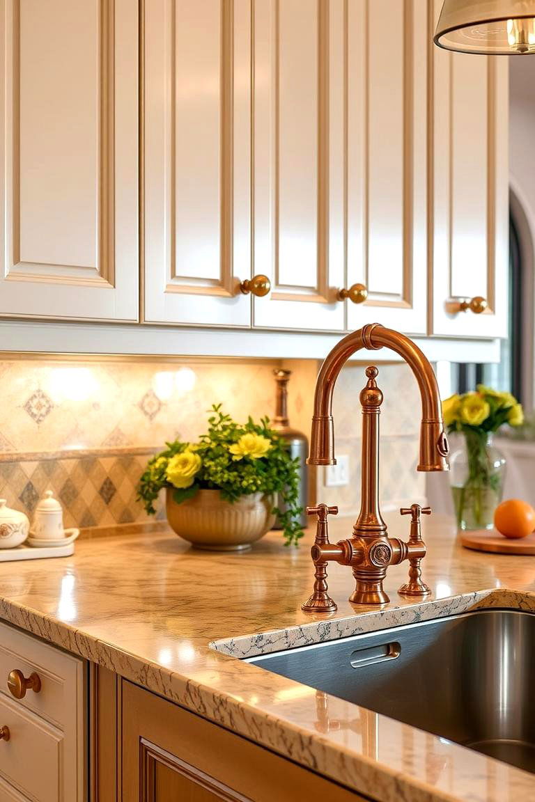 Copper Accents and Hardware - 24 Mediterranean Kitchen Ideas