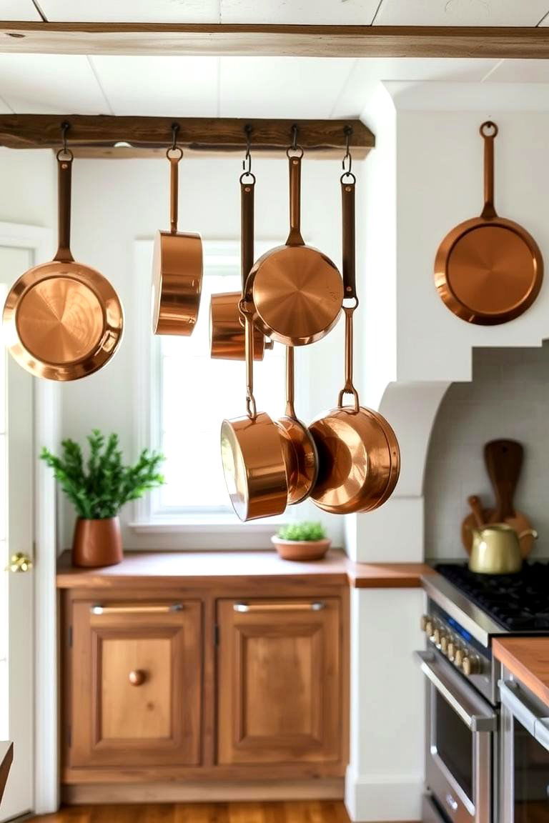 Copper Accents for a Warm and Inviting Atmosphere - 24 Farmhouse Kitchen Ideas