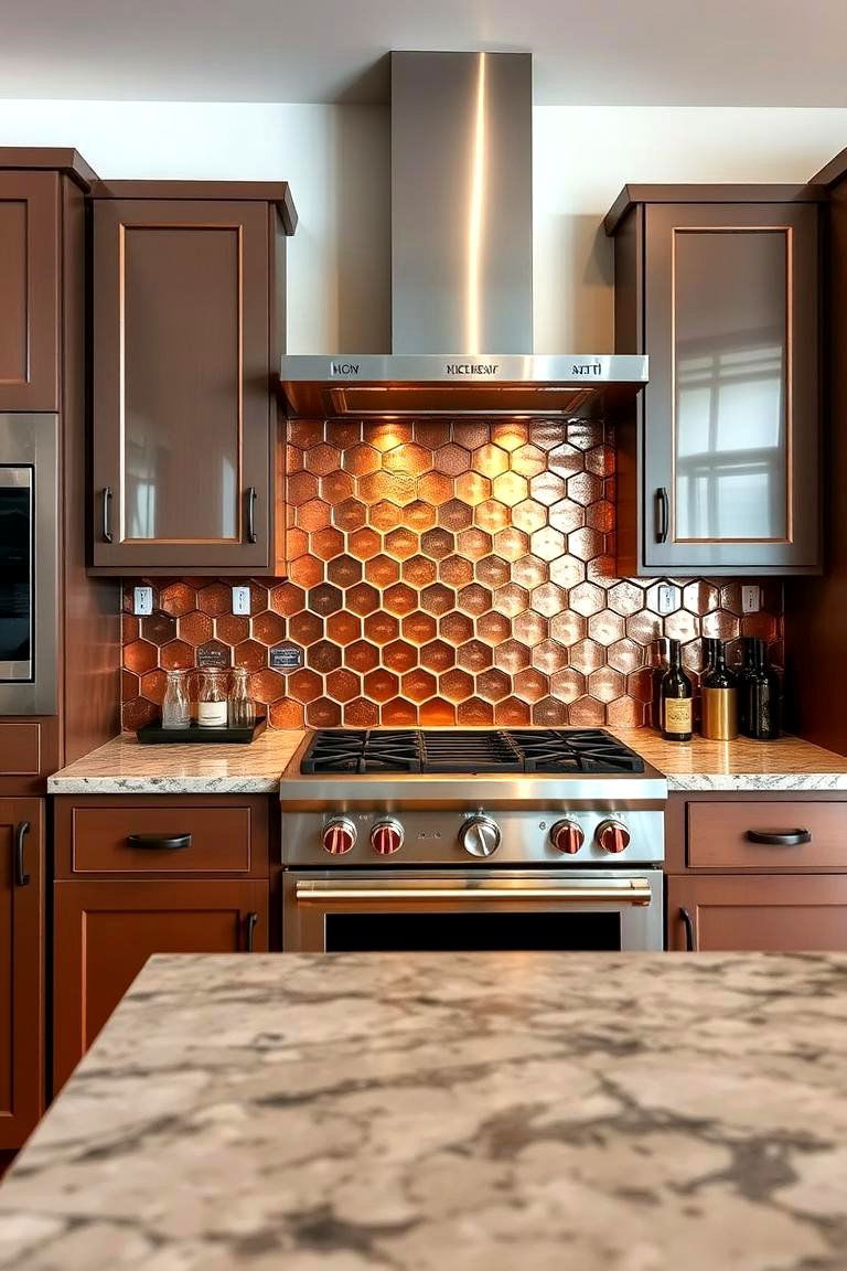 Copper Backsplash - 24 Modern Kitchen Backsplash Ideas