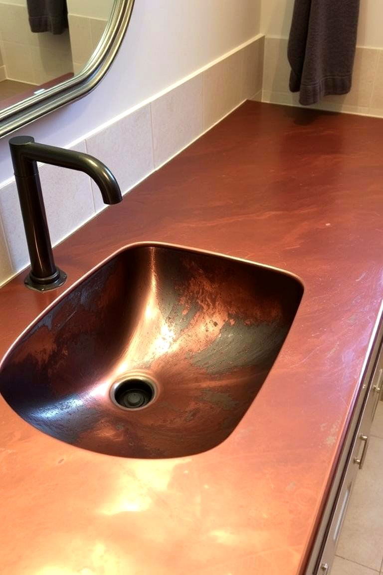Copper Countertops - 24 Bathroom Countertop Ideas