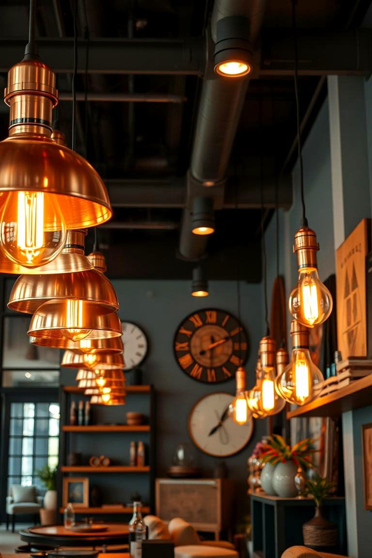 Copper Lighting Fixtures - 24 Steampunk Interior Design Ideas