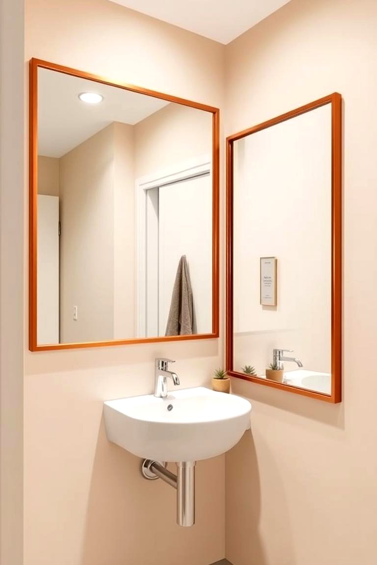 Copper Orange Mirror Frames - 24 Orange Room Ideas