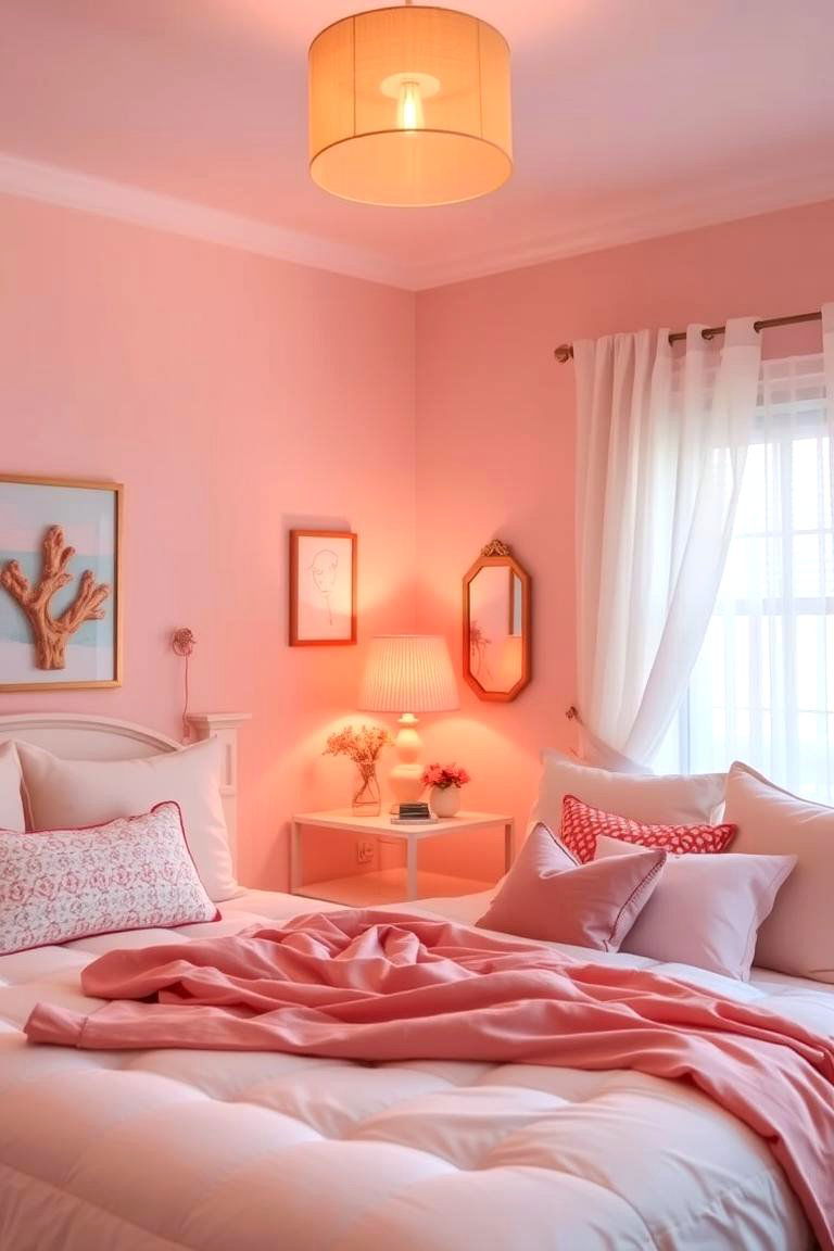 Coral Charm Bedroom - 24 Pastel Bedroom Ideas