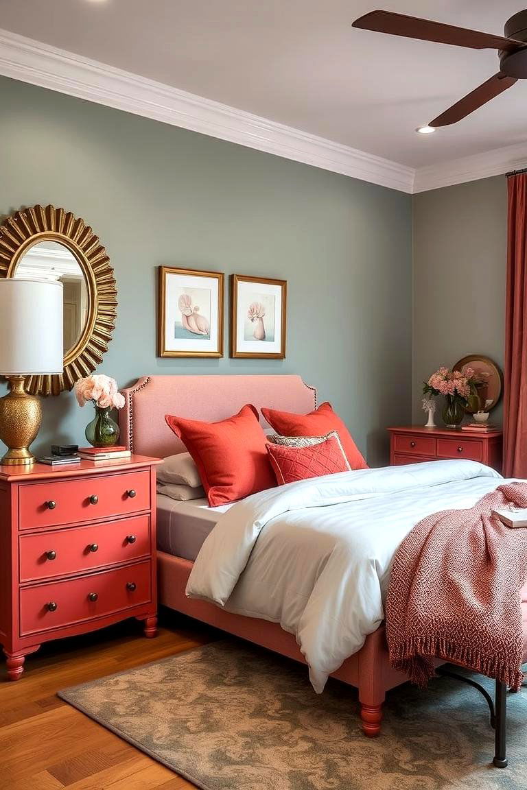 Coral Inspired Furniture Accents - 24 Coral Bedroom Ideas