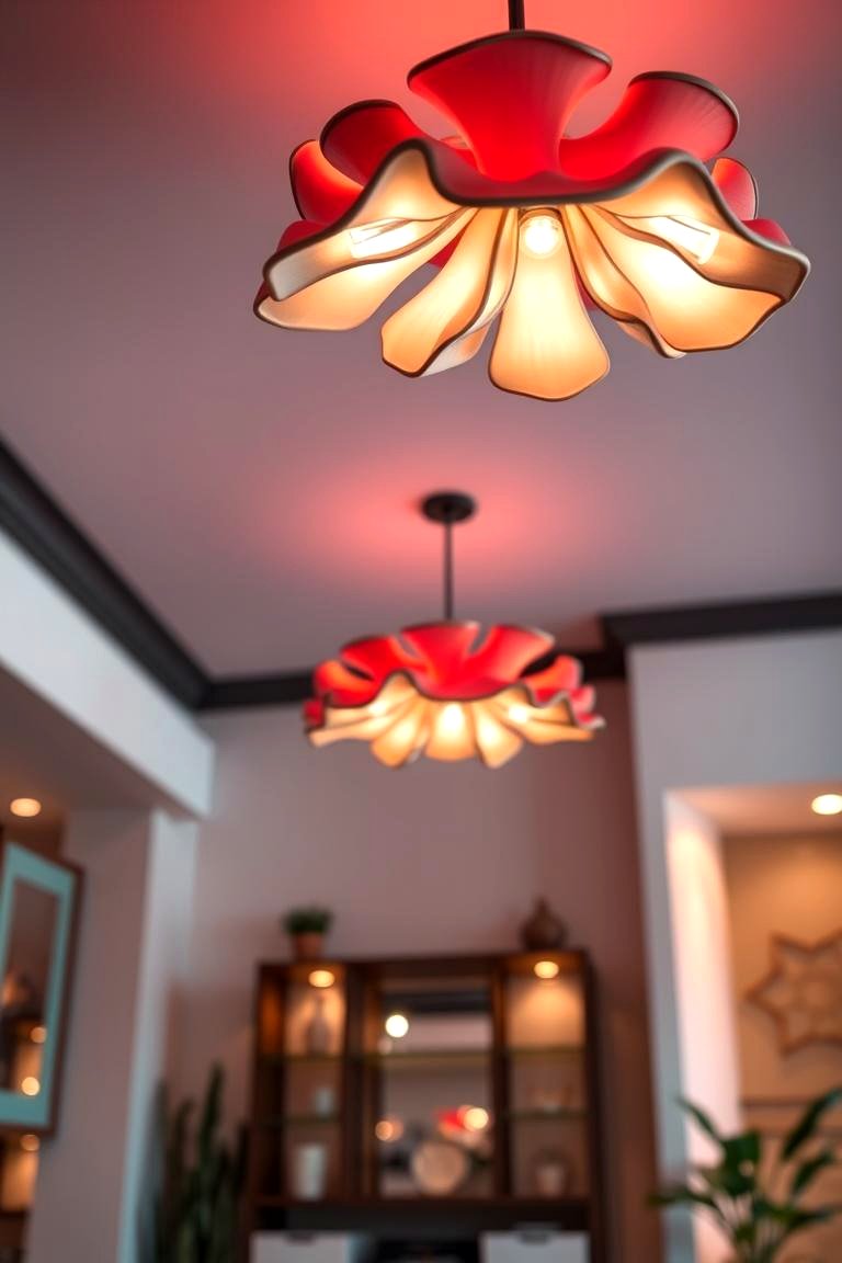 Coral Overhead Lighting Fixtures - 24 Coral Bedroom Ideas