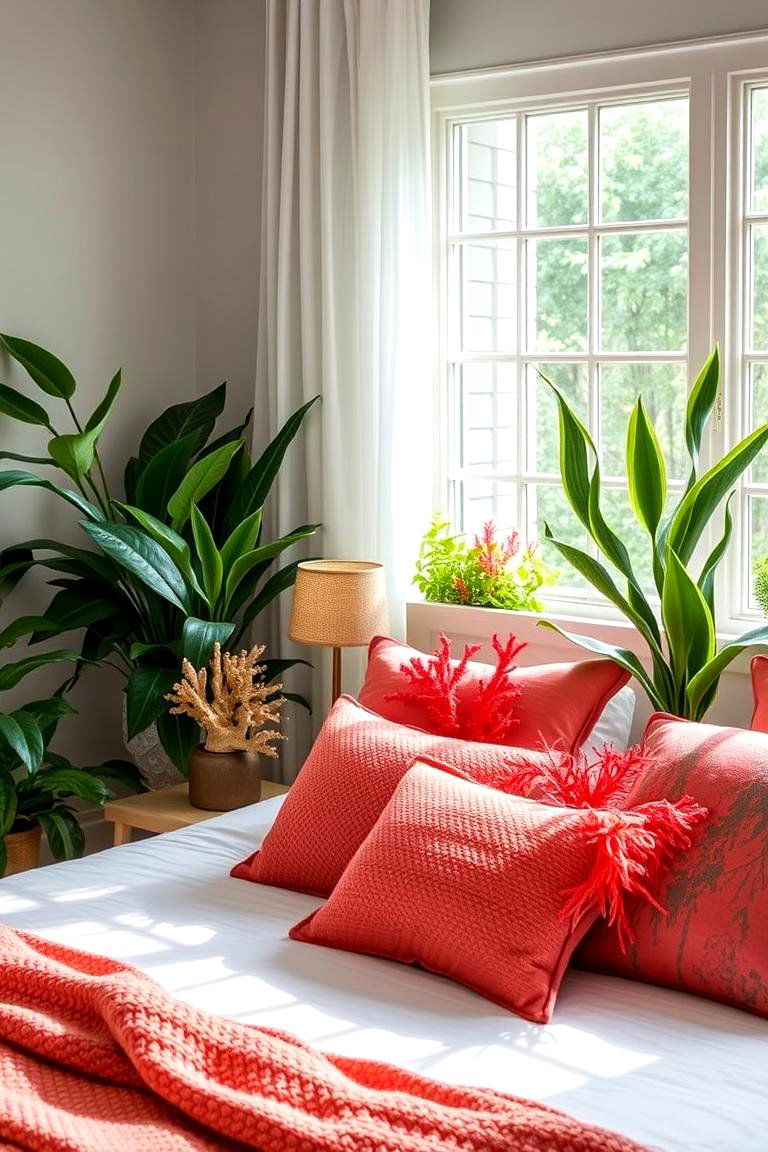 Coral Plant Arrangements - 24 Coral Bedroom Ideas