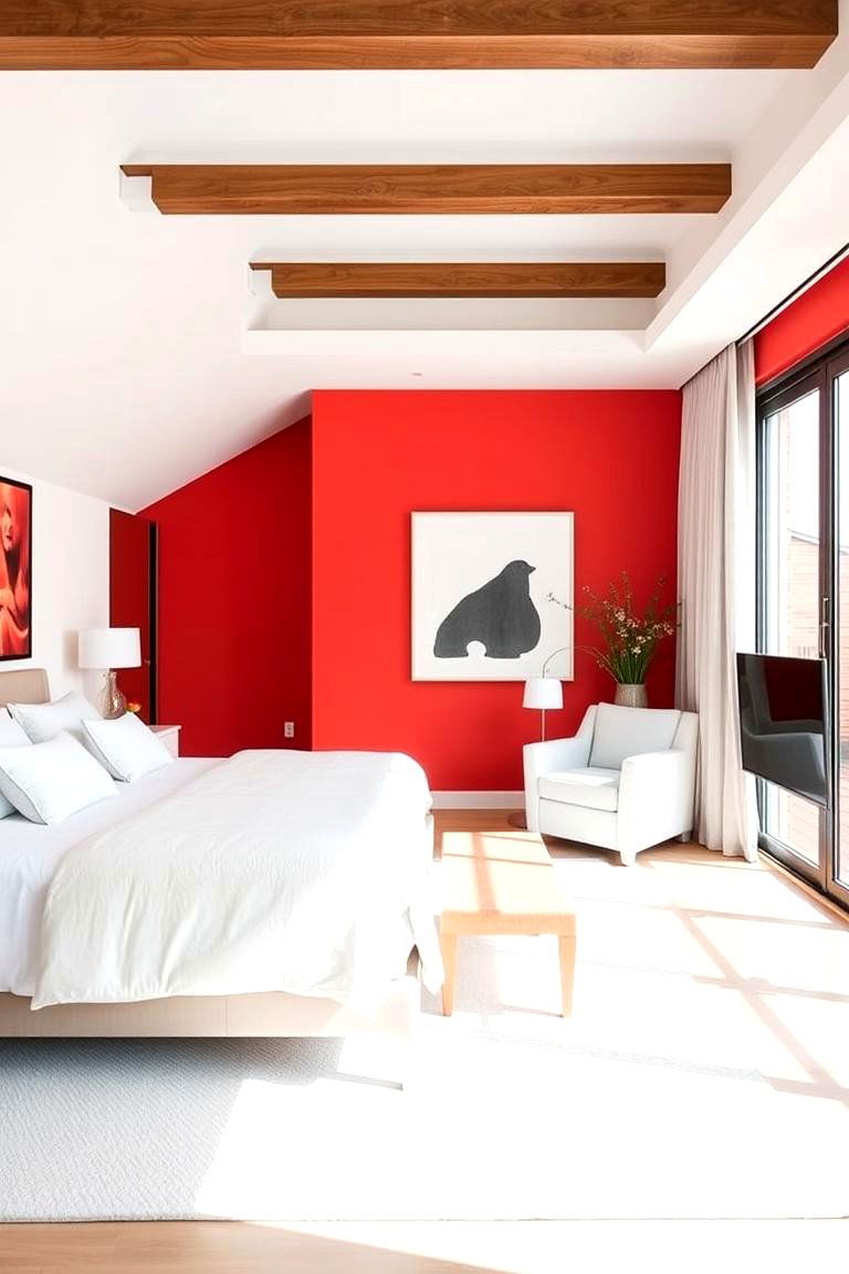 Coral and White Contrast - 24 Coral Bedroom Ideas