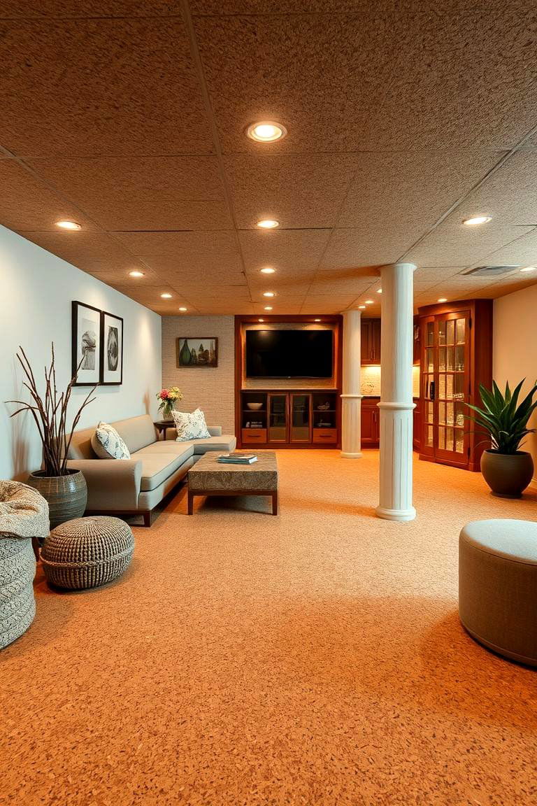 Cork Flooring for Eco Friendly Comfort - 24 Basement Floor Ideas