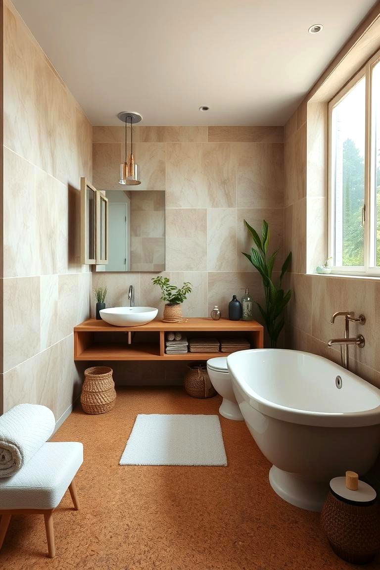 Cork Flooring - 24 Bathroom Flooring Ideas