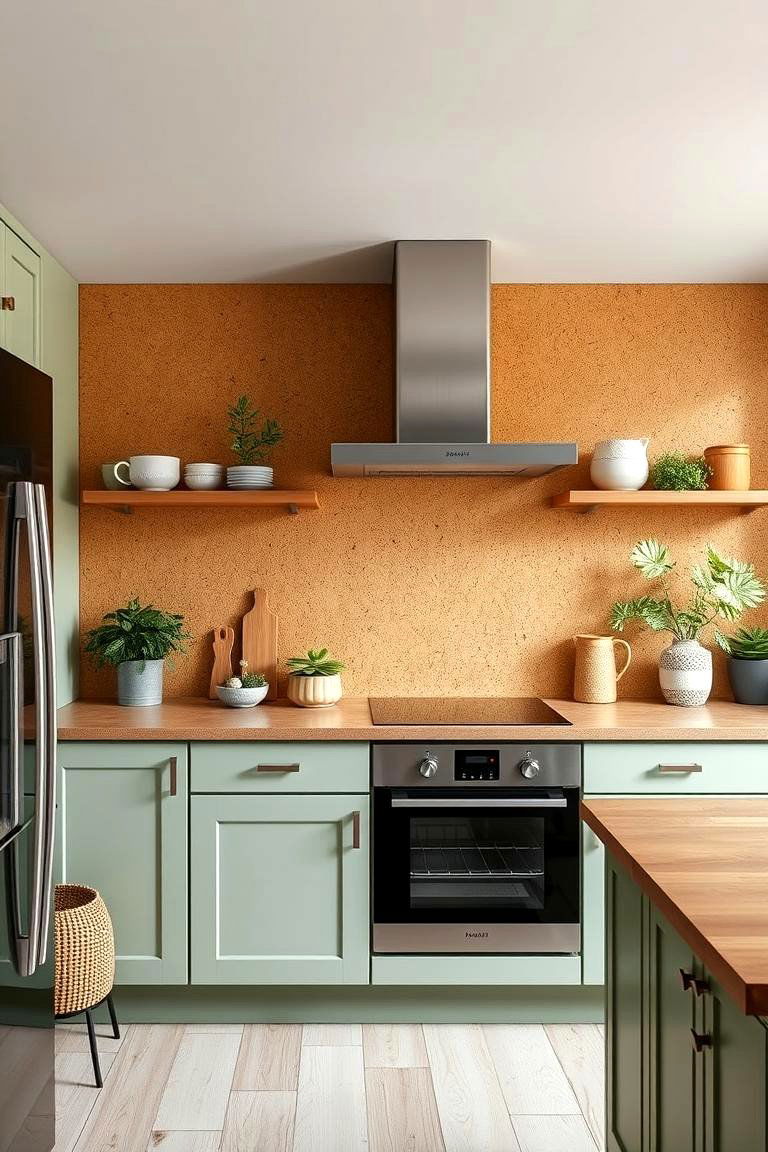 Cork Splashback for Eco Friendly Warmth - 24 Kitchen Splashback Ideas
