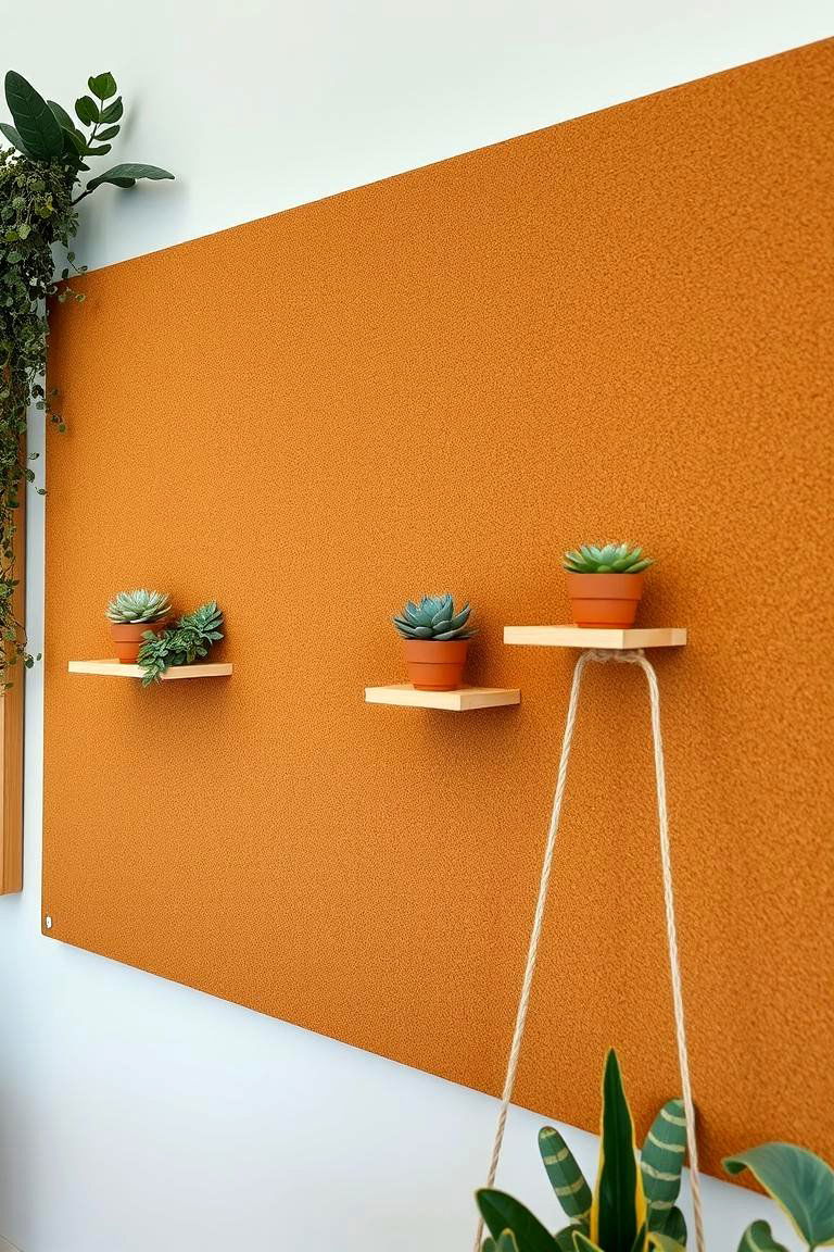 Corkboard Plant Display - 24 Indoor Plant Wall Ideas