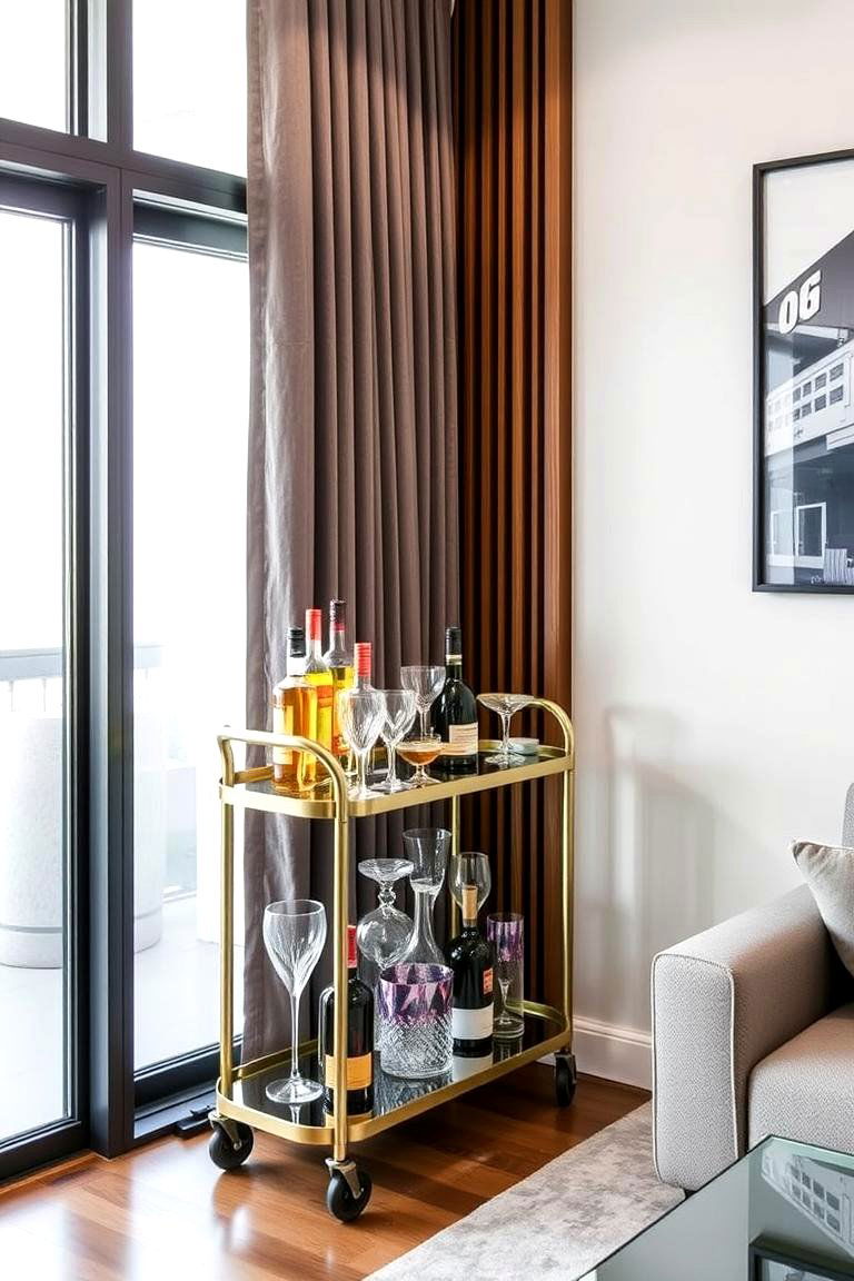 Corner Bar Cart - 24 Corner Decoration Ideas