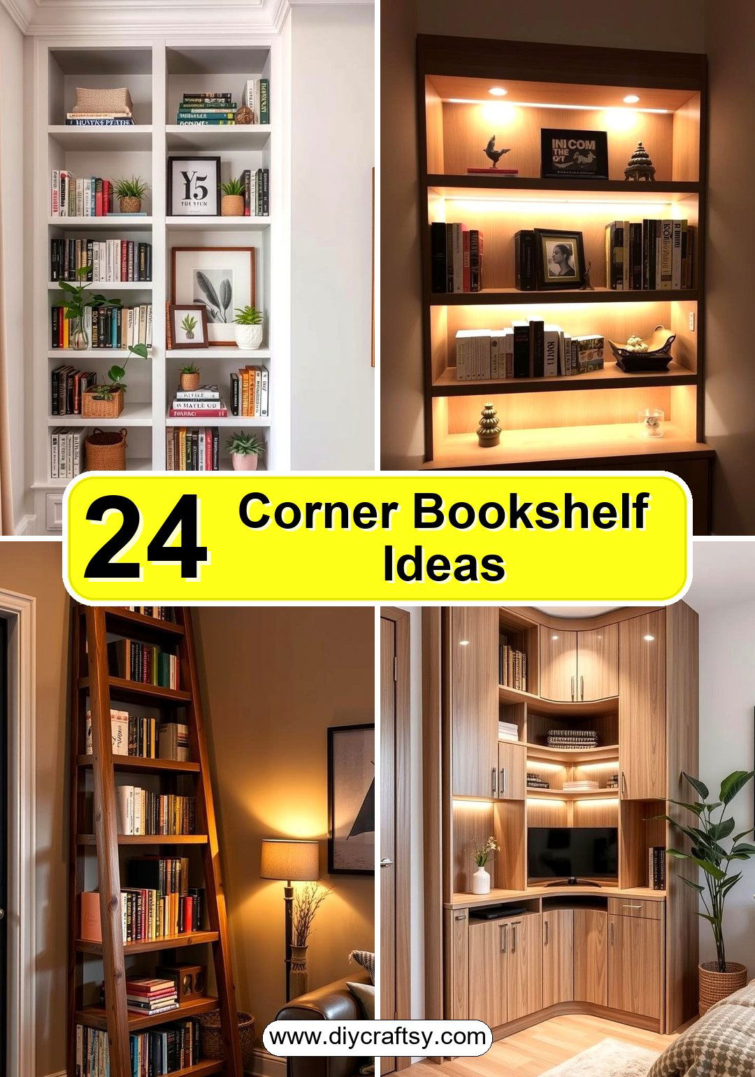 Corner Bookshelf Ideas