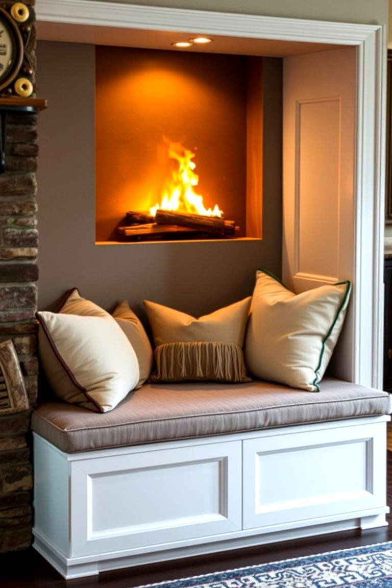 Corner Fireplace Bench - 24 Fireplace Bench Ideas