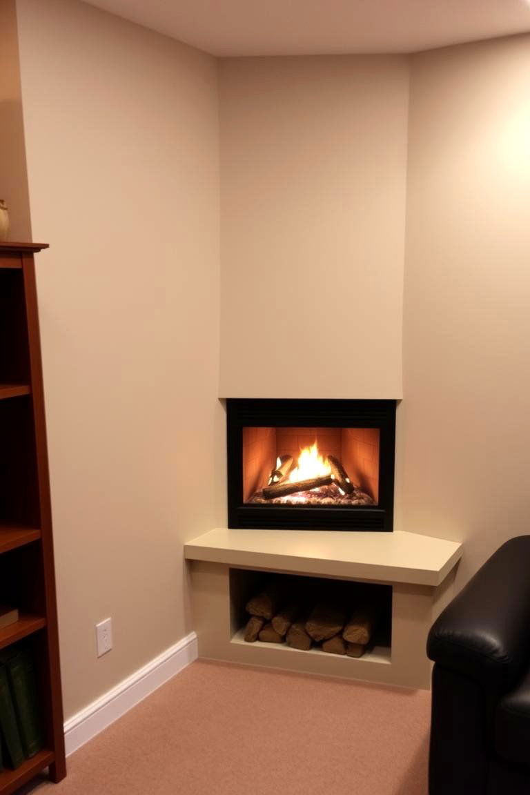Corner Fireplace - 24 Basement Fireplace Ideas