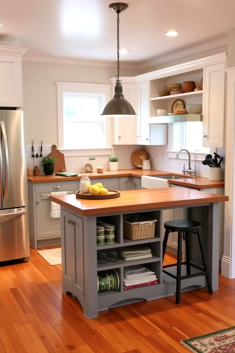 Corner Island - 24 Farmhouse Kitchen Island Ideas
