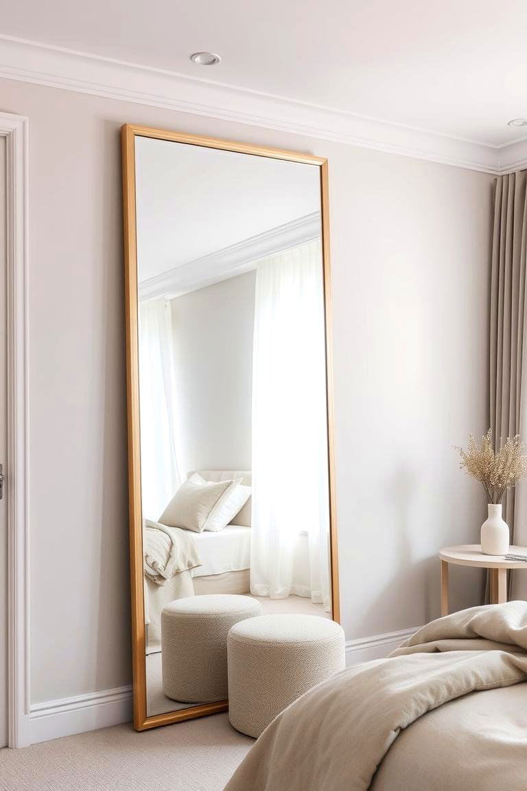 Corner Mirror for a Spacious Feel - 24 Bedroom Corner Ideas