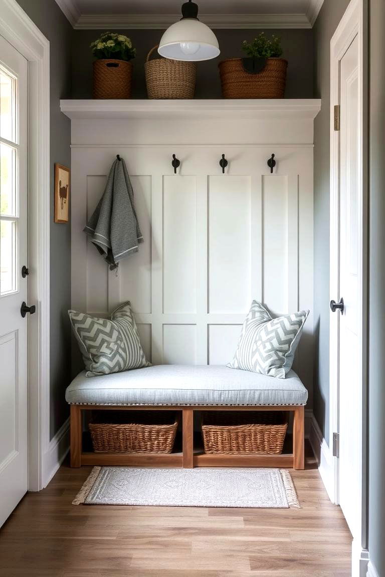 Corner Mudroom Bench - 24 Mudroom Bench Ideas