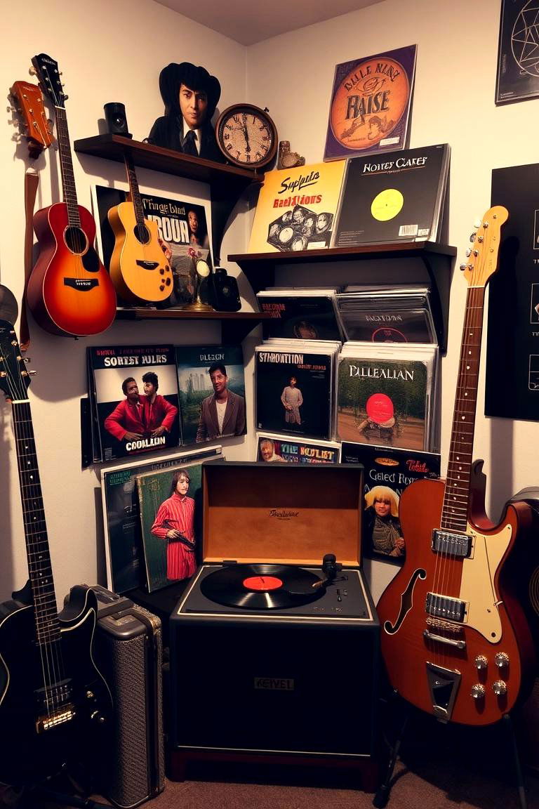Corner Music Space - 24 Corner Decoration Ideas