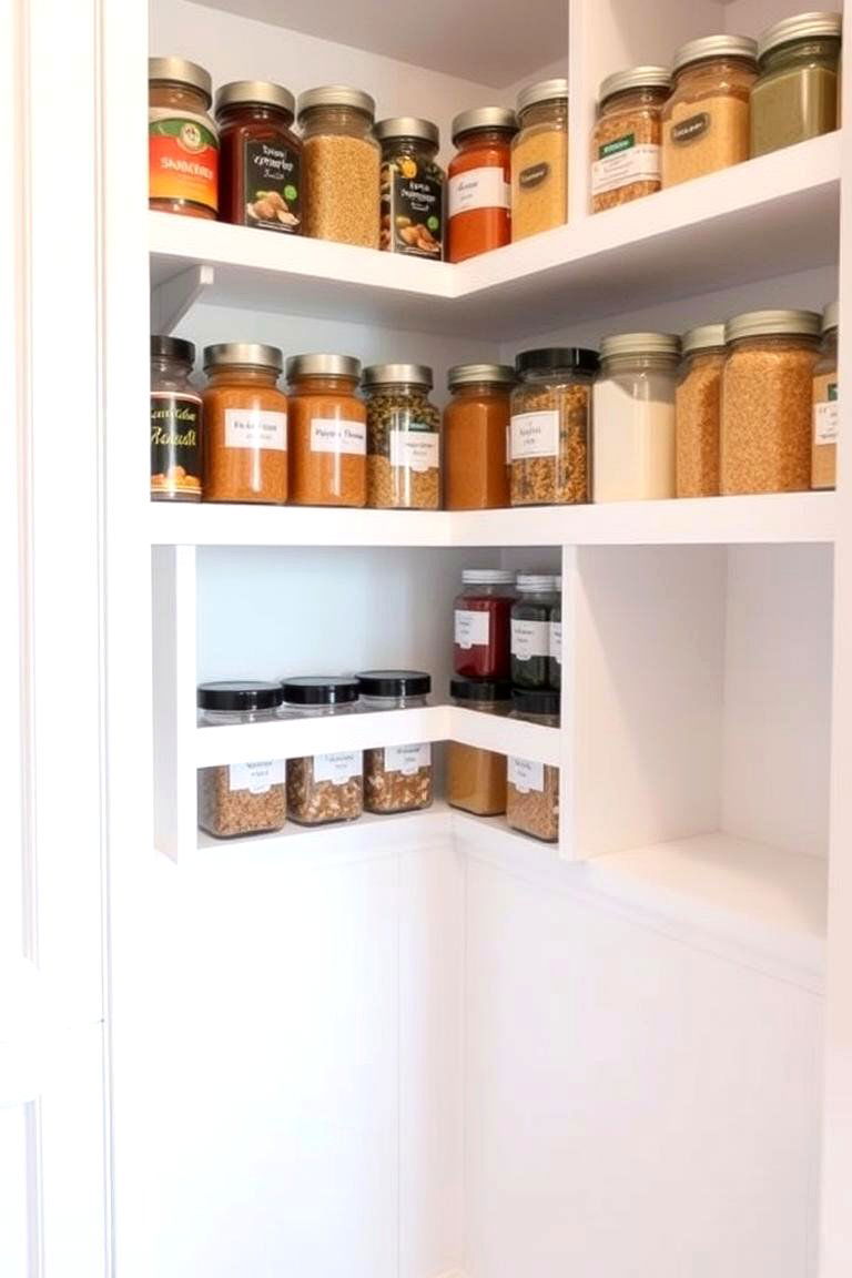 Corner Pantry with Built In Spice Rack - 24 Corner Pantry Ideas