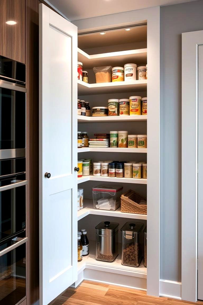 Corner Pantry with Sliding Shelves - 24 Corner Pantry Ideas