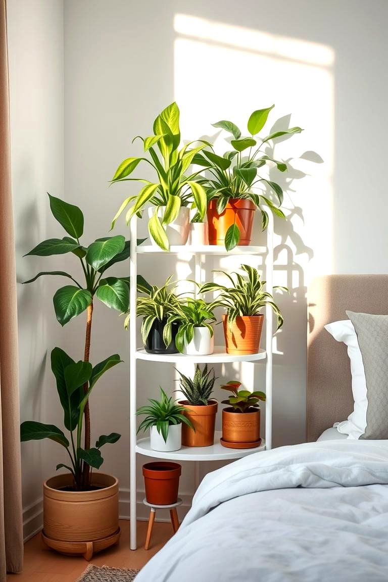 Corner Plant Stand - 24 Bedroom Corner Ideas