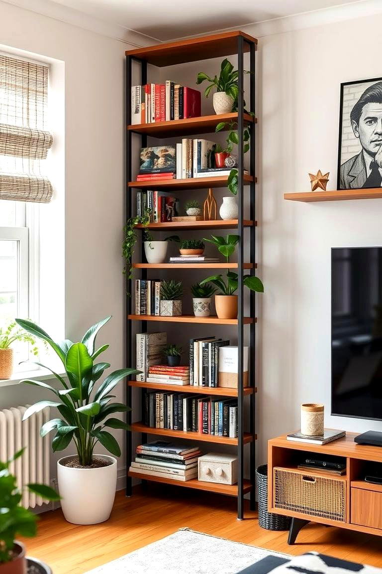 Corner Shelf with Vertical Storage for Small Spaces - 24 Corner Shelf Ideas