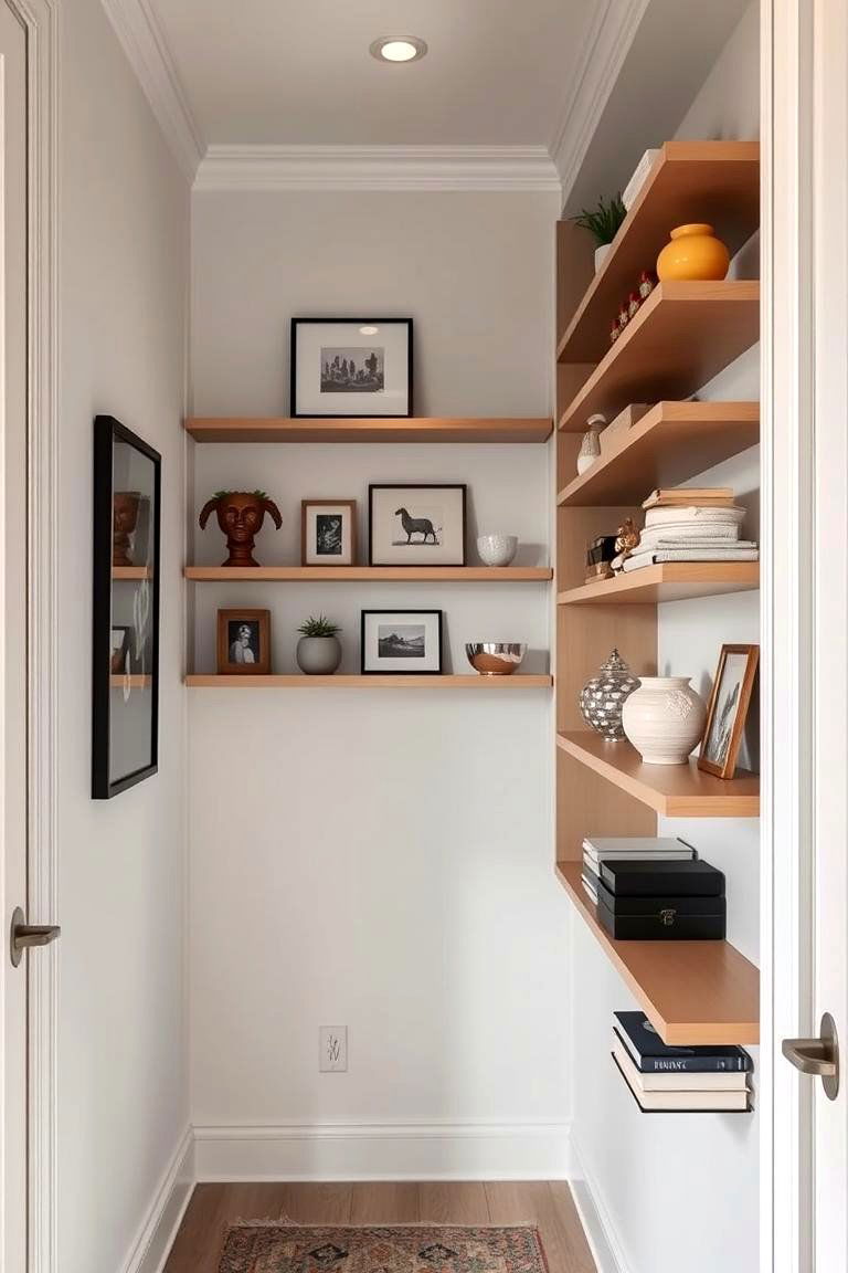 Corner Shelves - 24 Hallway Storage Ideas