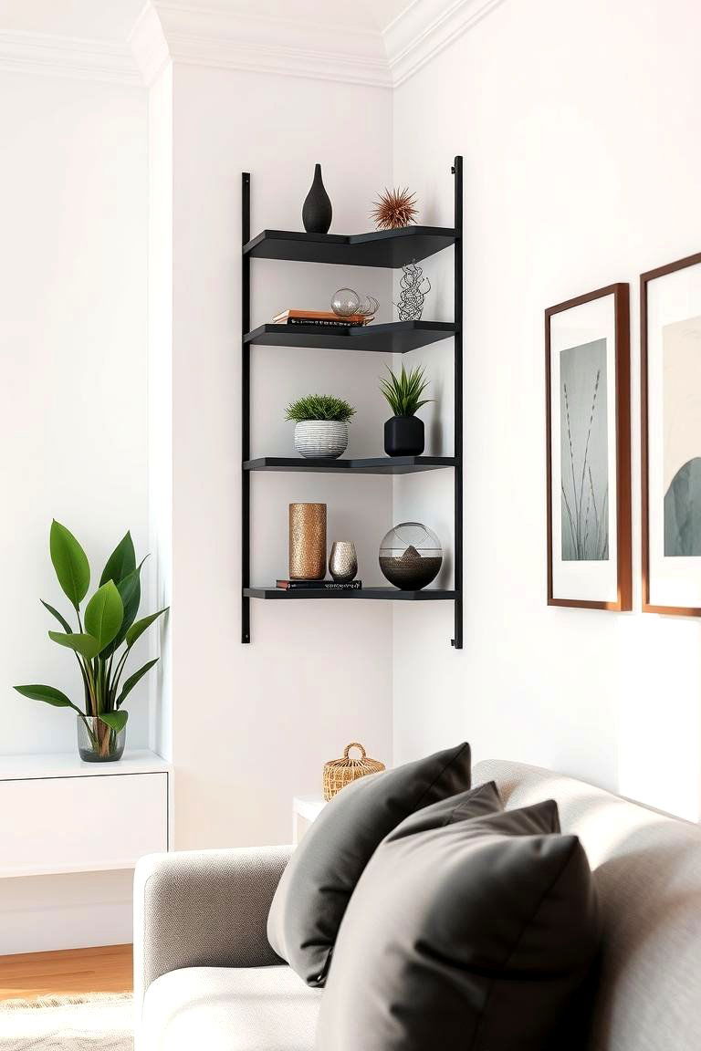 Corner Shelves to Maximize Space - 24 Living Room Shelf Ideas