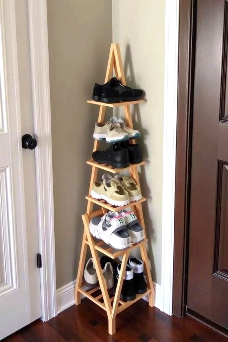 Corner Shoe Rack - 24 Entryway Shoe Storage Ideas