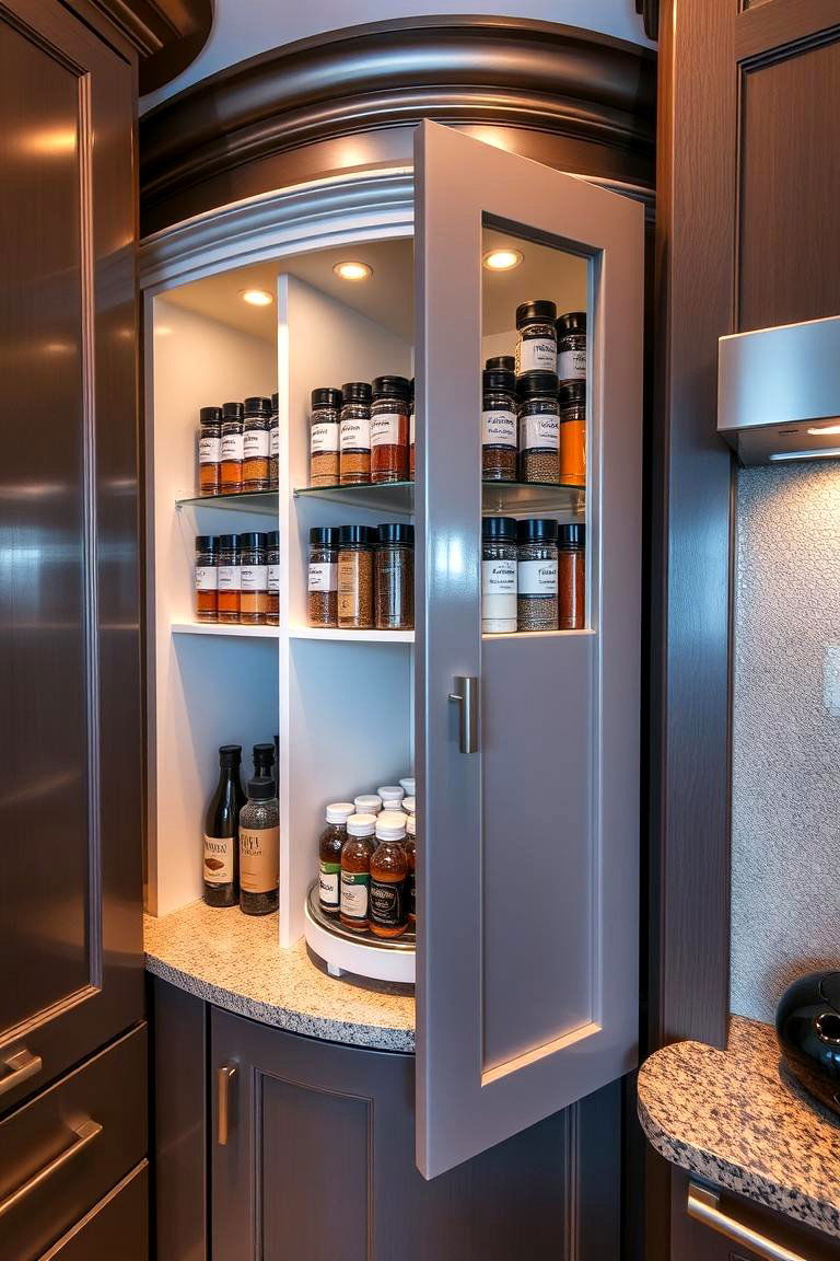 Corner Spice Cabinet with Lazy Susan - 24 Blind Corner Kitchen Cabinet Ideas