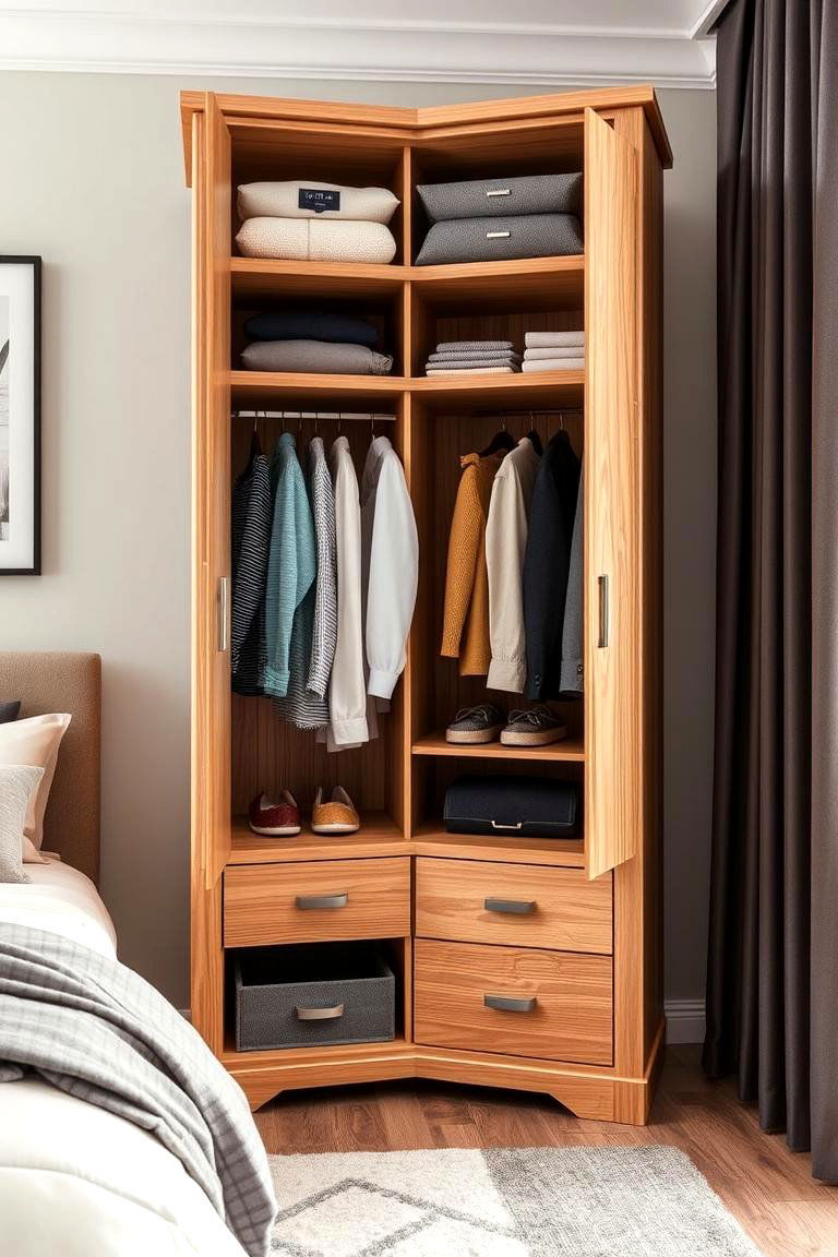 Corner Storage Cabinet - 24 Bedroom Corner Ideas