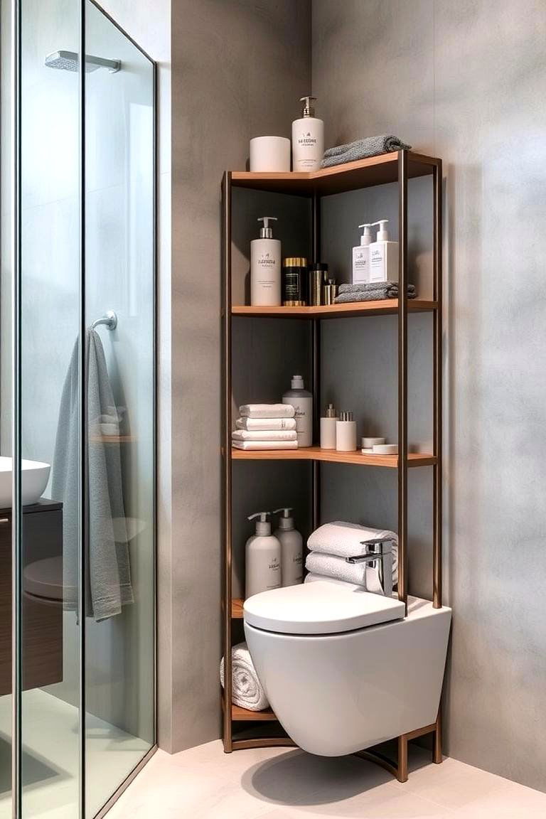 Corner Storage Units - 24 Bathroom Furniture Ideas