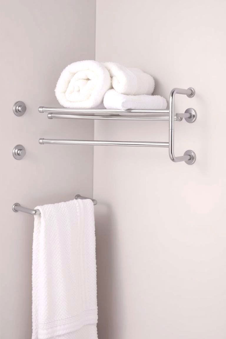 Corner Towel Rack - 24 Bathroom Towel Rack Ideas