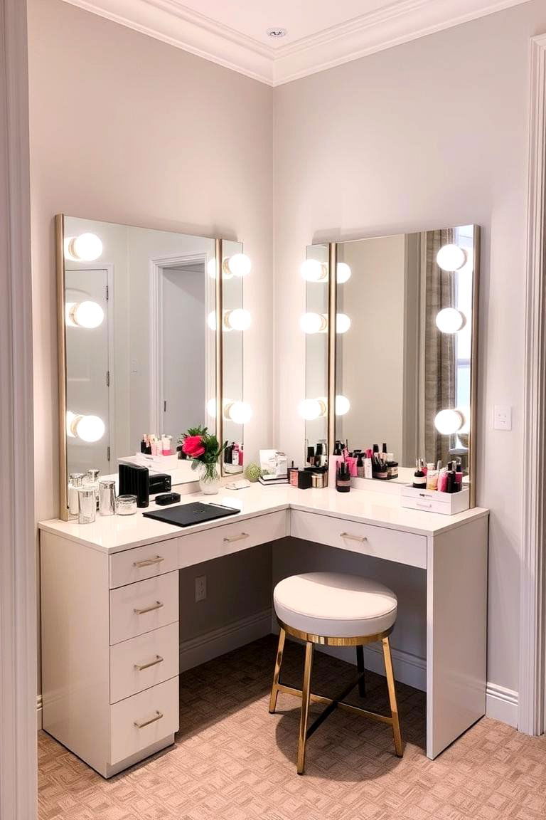 Corner Vanity Station - 24 Corner Decoration Ideas