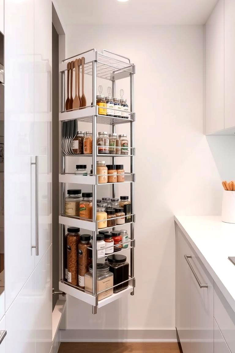 Corner Vertical Pull out Racks - 24 Blind Corner Kitchen Cabinet Ideas