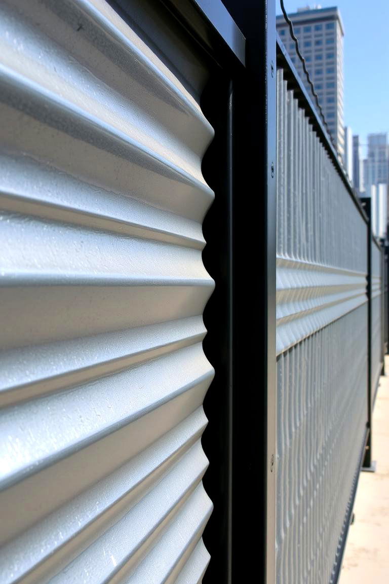 Corrugated Metal Fence - 24 Temporary Fence Ideas