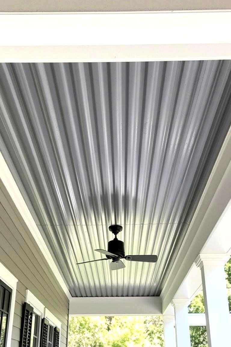 Corrugated Metal Sheeting - 24 Porch Ceiling Ideas